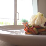 Salteado de Verduras al estilo Oriental con Huevo Poché