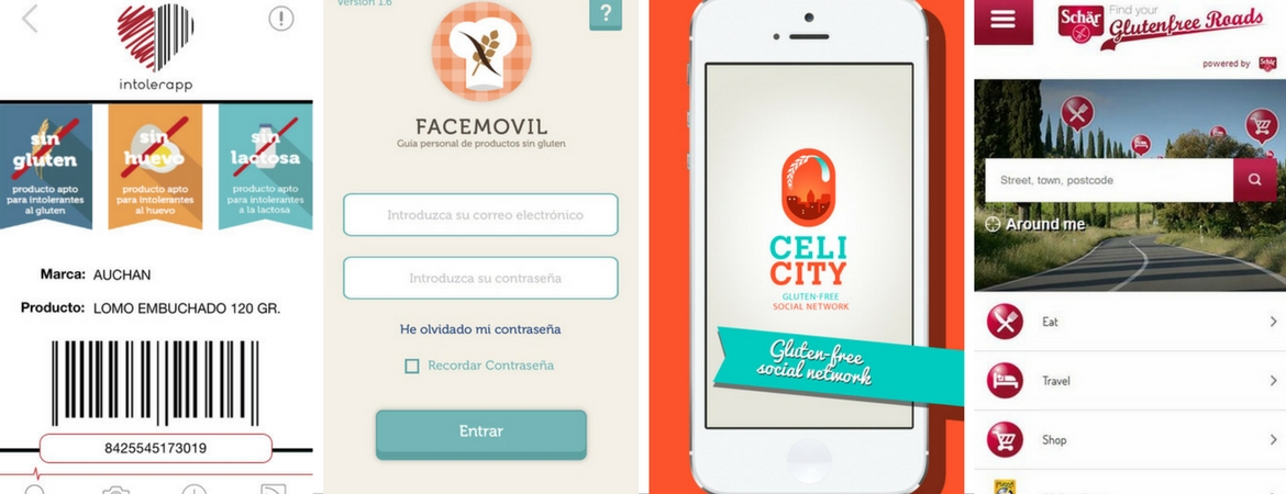 Aplicaciones móviles para celíacos