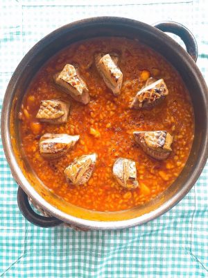 Melosos de atún ahumado, foie, hinojo y cítricos