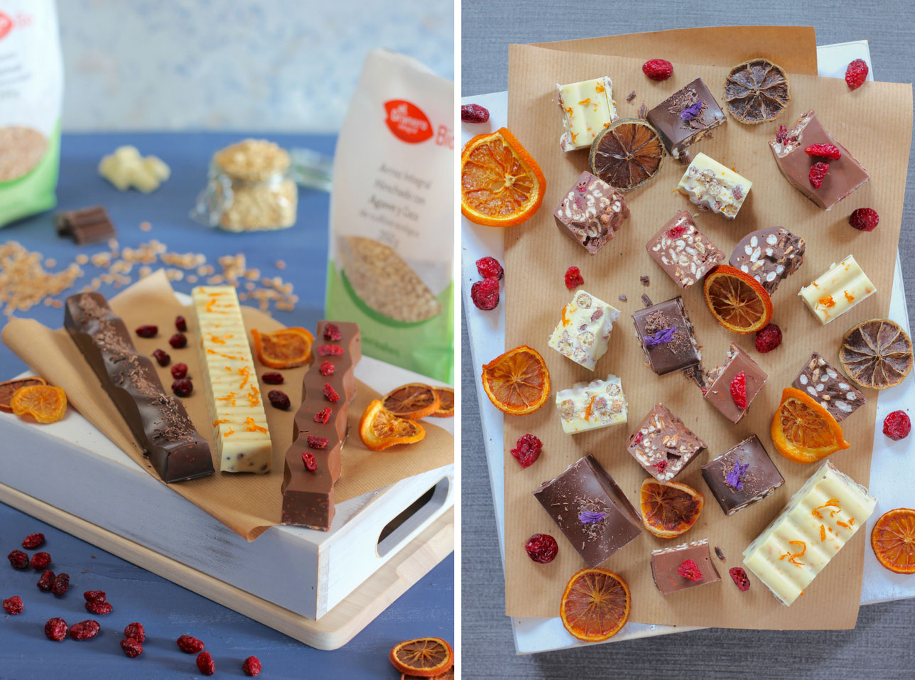 Tabletas de chocolate crujiente