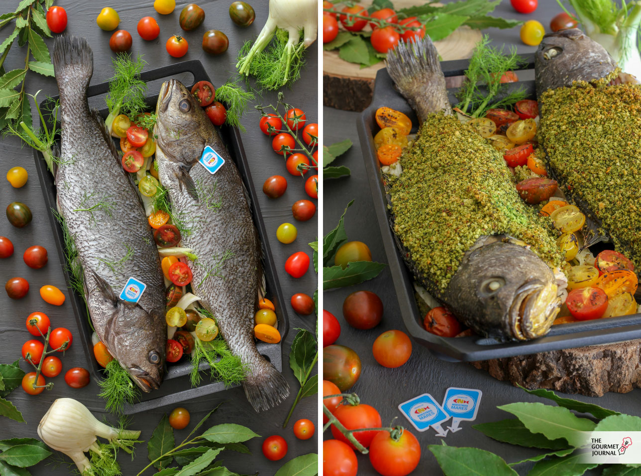 Corvina con crumble de Hierbas