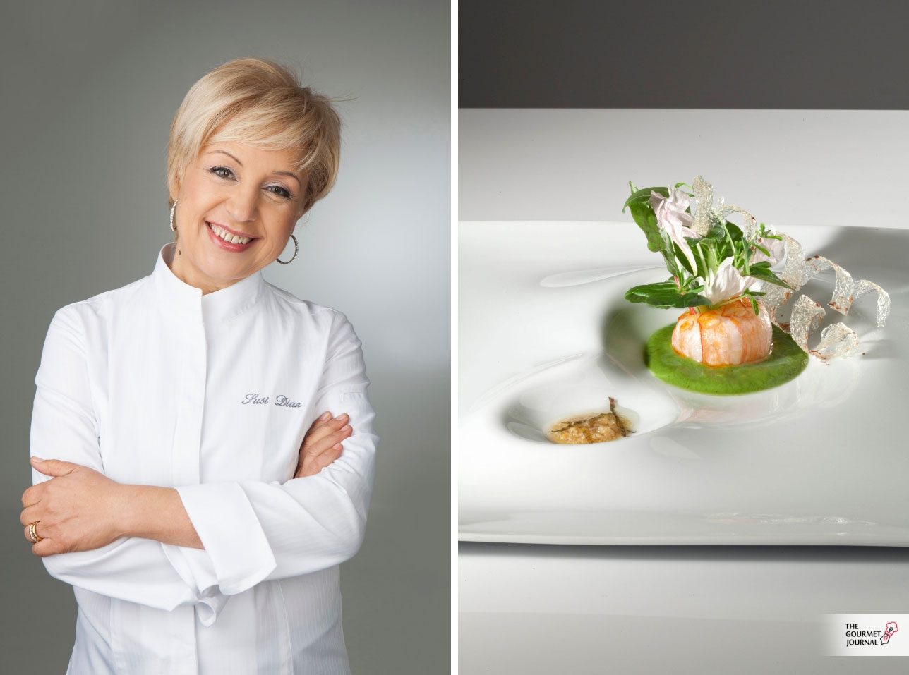 Cigalas sobre crema de mostaza de hierbas de Susi Díaz