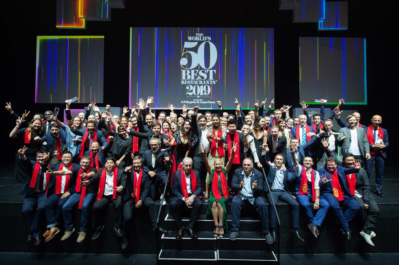Foto de familia de los 50 mejores restaurantes del mundo 2019