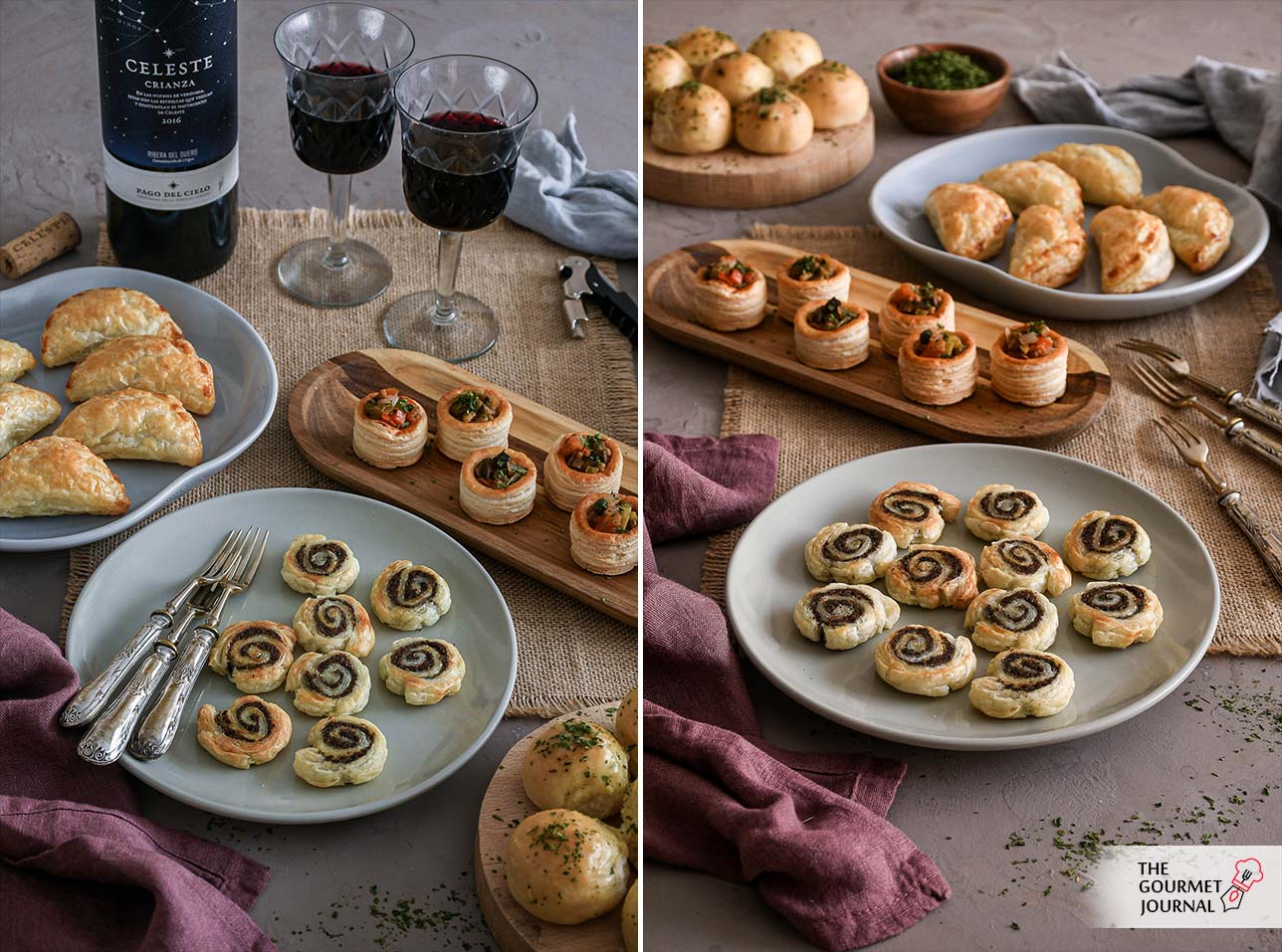 Aperitivos con hojaldre