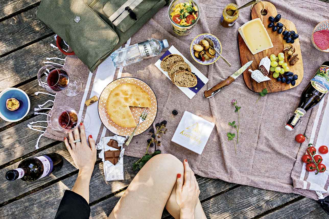 Picnic con productos locales