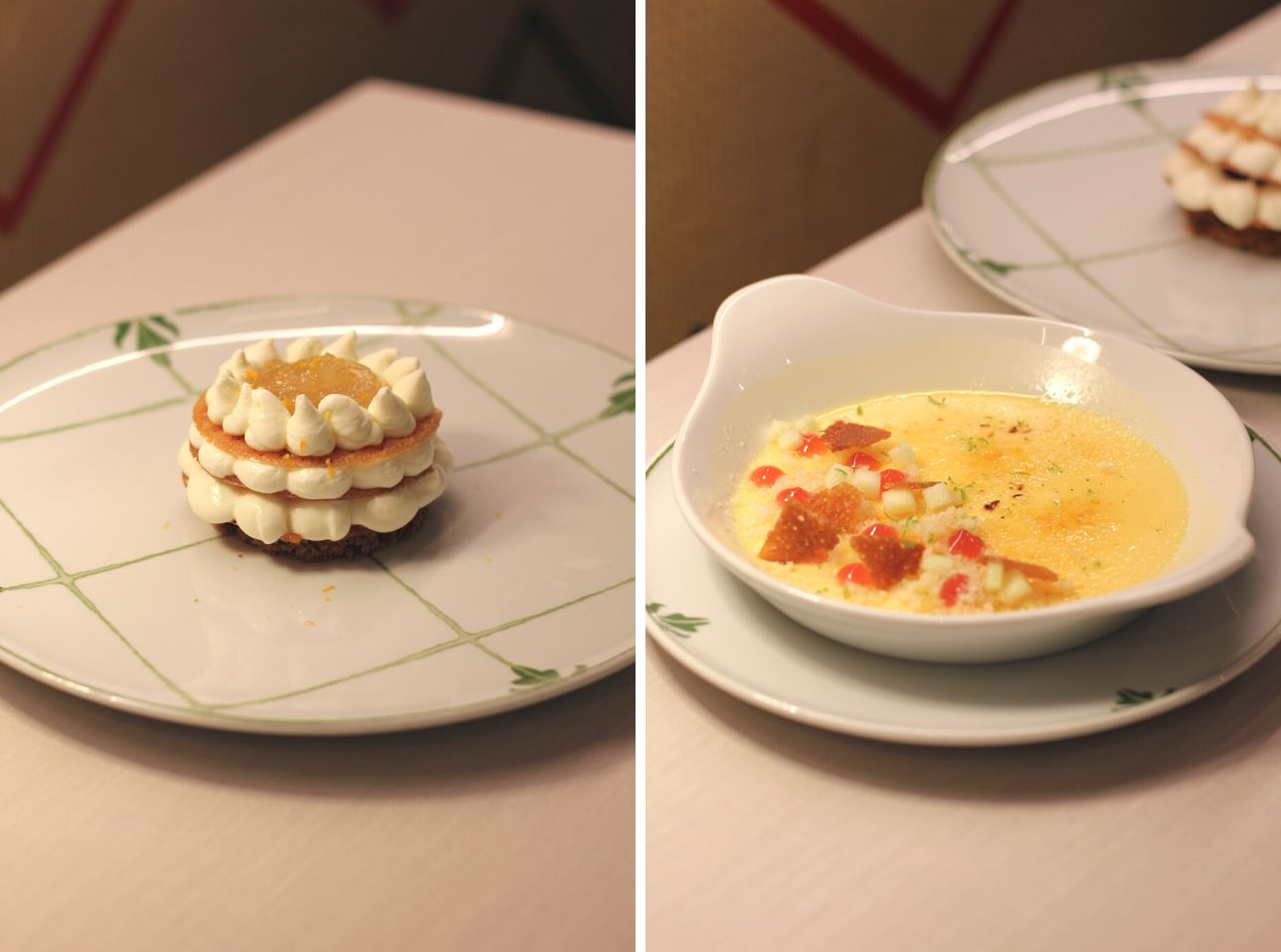 Bienmesabe malagueño y Crème brûlée de queso curado