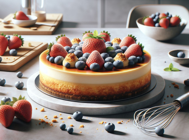 Tarta de queso con base de galleta sin gluten